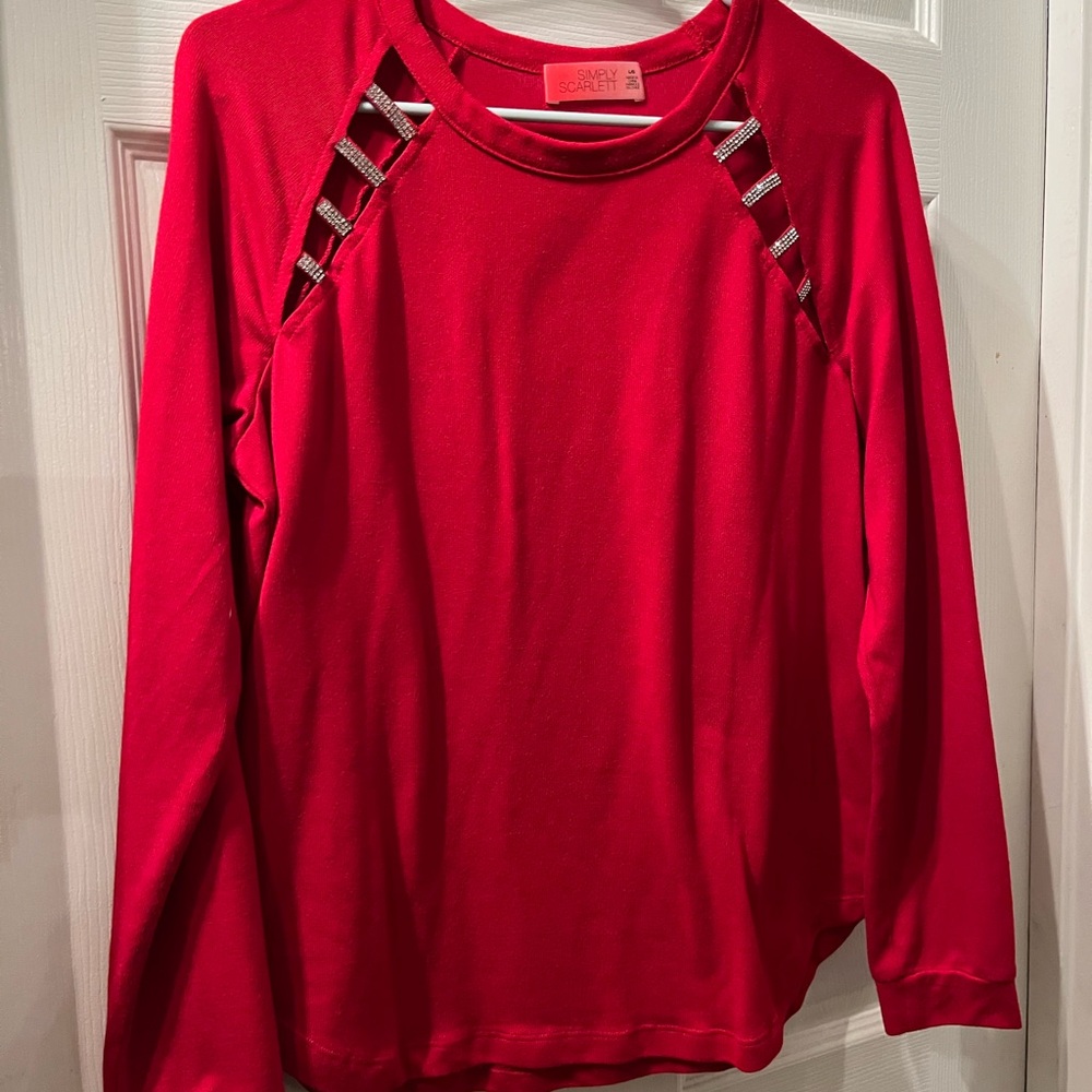 Scarlett Vibrant Red Long Sleeve Top